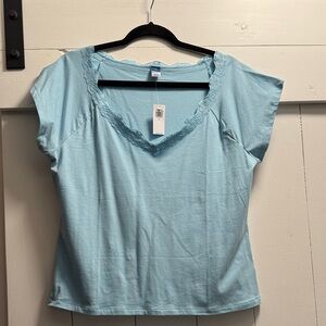 Old Navy Light Blue Short Sleeve Tee Top XL New with Tags